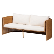 bali & pari Carina Natural Rattan Sofa with Cushion - Handwoven 3-Seater Couch with U-Shaped Sculptural Frame and Deep Seating for Boho, Coastal, or Tropical Living Spaces Baxton Studio restaurant furniture, hotel furniture, commercial furniture, wholesale living room furniture, wholesale sofa, classic sofa
